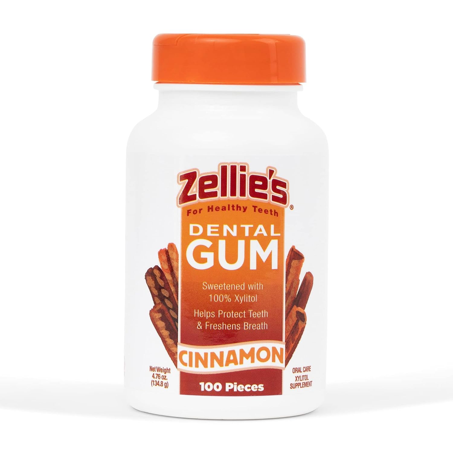 (image for) Zellie's Xylitol Dental Gum - Cinnamon 100ct Jar